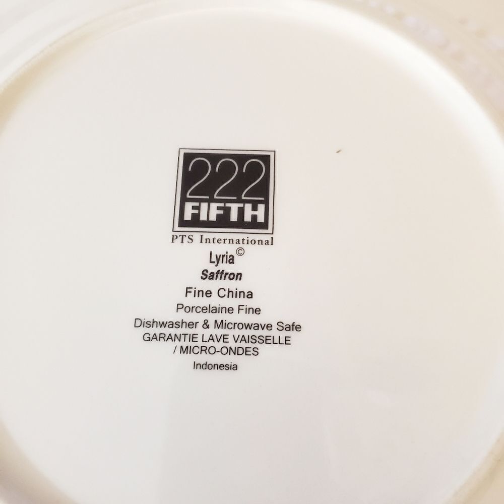 222 Fifth "Lyria Saffron " Fine China Platter - Picture 4 of 6